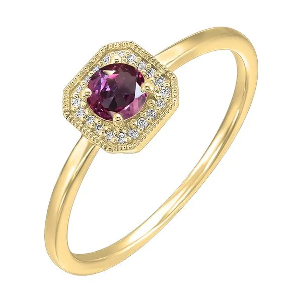 10Kt Yellow Gold Diamond 1/12Ctw & Syn Alexandrite 1/3Ctw Ring Rasmussen Jewelers Spanish Fork, UT