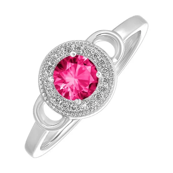 Silver Diamond 1/20Ctw & Pink Tourmaline 1/2Ctw Ring Pfaff Jewelers Grandville, MI