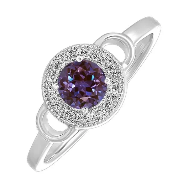 Silver Diamond 1/10Ctw & Syn Alexandrite 1/2Ctw Ring Rasmussen Jewelers Spanish Fork, UT