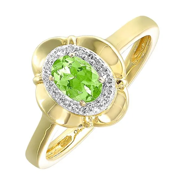 10Kt Yellow Gold Diamond 1/20Ctw & Peridot 1/2Ctw Ring Pfaff Jewelers Grandville, MI