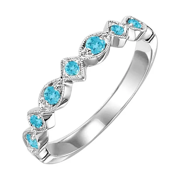 10Kt White Gold & Aquamarine 1/5Ctw Ring Pfaff Jewelers Grandville, MI