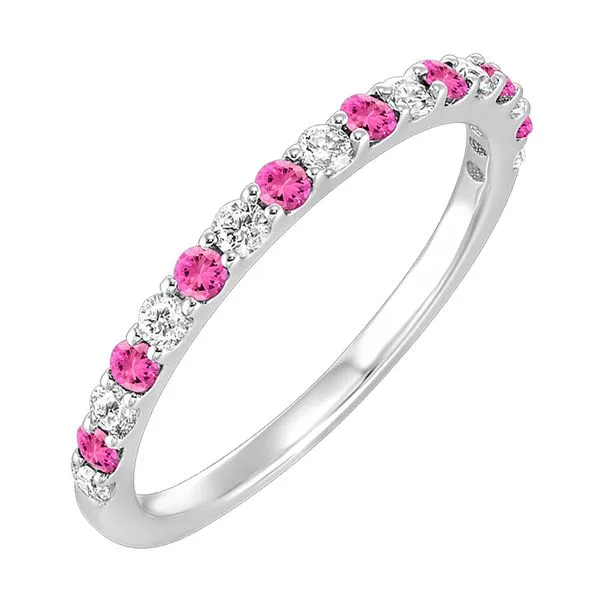 10Kt White Gold Diamond 1/5Ctw & Pink Tourmaline 1/5Ctw Ring Pfaff Jewelers Grandville, MI