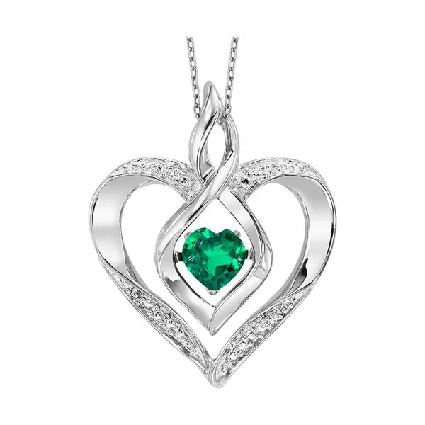 Silver Created-Emerald 1/4Ctw Pendant Pfaff Jewelers Grandville, MI
