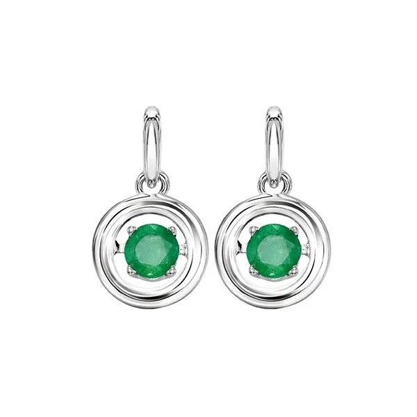 Silver White & Emerald 1/5Ctw Earring Pfaff Jewelers Grandville, MI