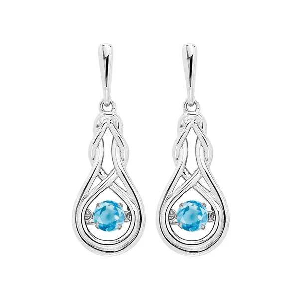 Silver White & Createdblue Topaz 1/2Ctw Earring Pfaff Jewelers Grandville, MI