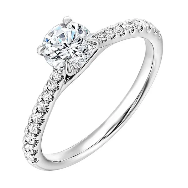 89 14Kt White Semi Mount 1/4Ctw For 1Ctw Round Center Pfaff Jewelers Grandville, MI