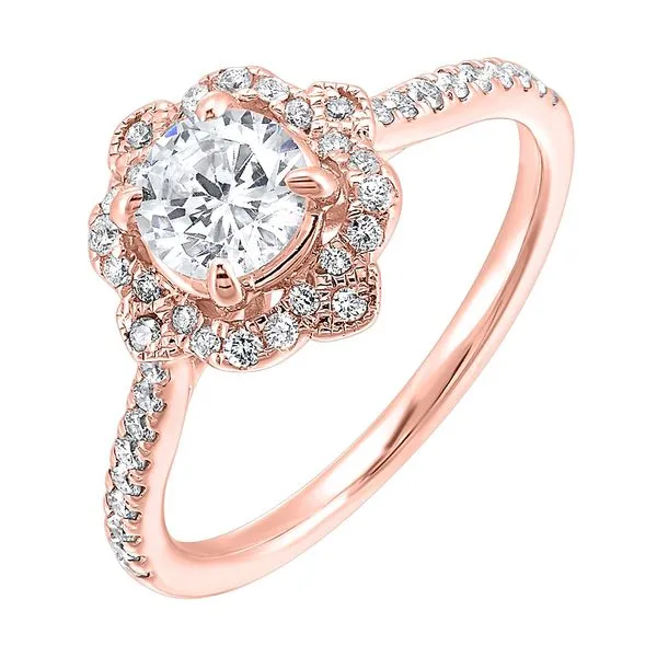 14Kt Rose Semi Mount 1/4Ctw For 1Ctw Round Center Valentine's Fine Jewelry Dallas, PA