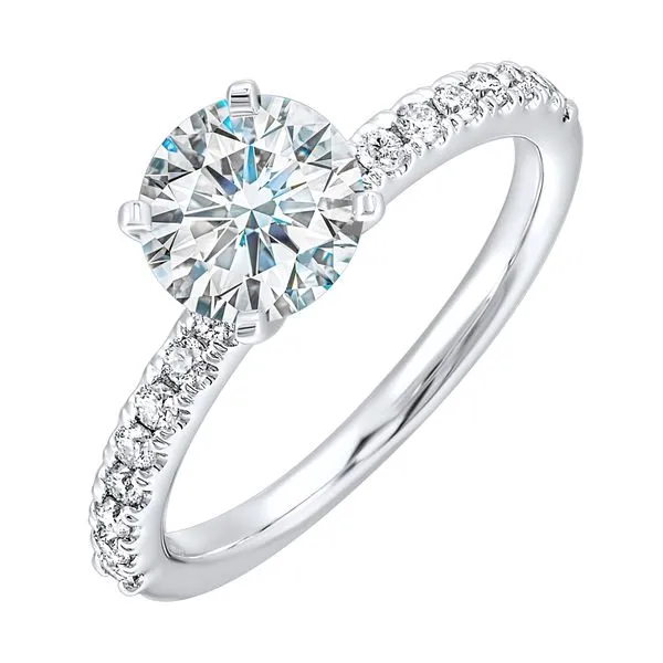 14Kt White Semi Mount 3/8Ctw For 3Ctw Round Center Valentine's Fine Jewelry Dallas, PA