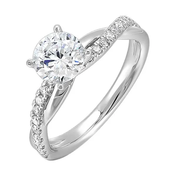 14Kt White Semi Mount 1/4Ctw For 3Ctw Round Center Rasmussen Jewelers Spanish Fork, UT