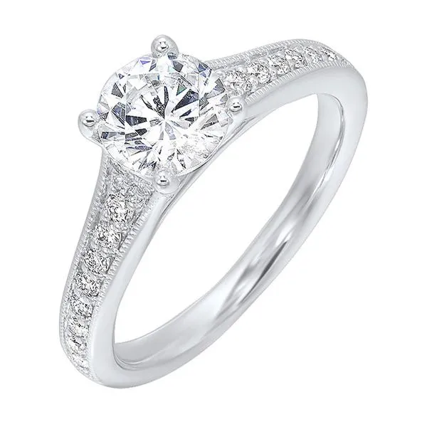 14Kt White Semi Mount 1/5Ctw For 1Ctw Round Center SIERRA MOON Auburn, CA