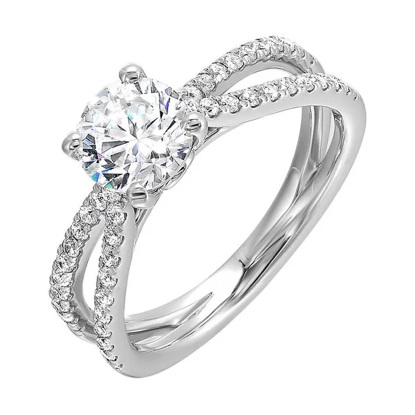 14Kt White Semi Mount 1/4Ctw For 1Ctw Round Center Rasmussen Jewelers Spanish Fork, UT