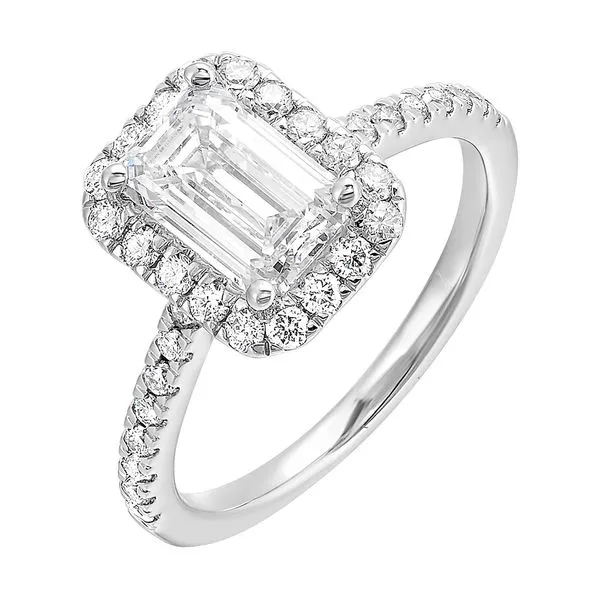 14Kt White Semi Mount 3/8Ctw For 1Ctw Emerald Cut Center Pfaff Jewelers Grandville, MI