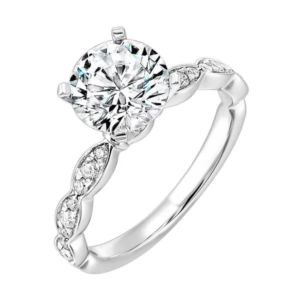 14Kt White Semi Mount 1/5Ctw For 1Ctw Round Center SIERRA MOON Auburn, CA