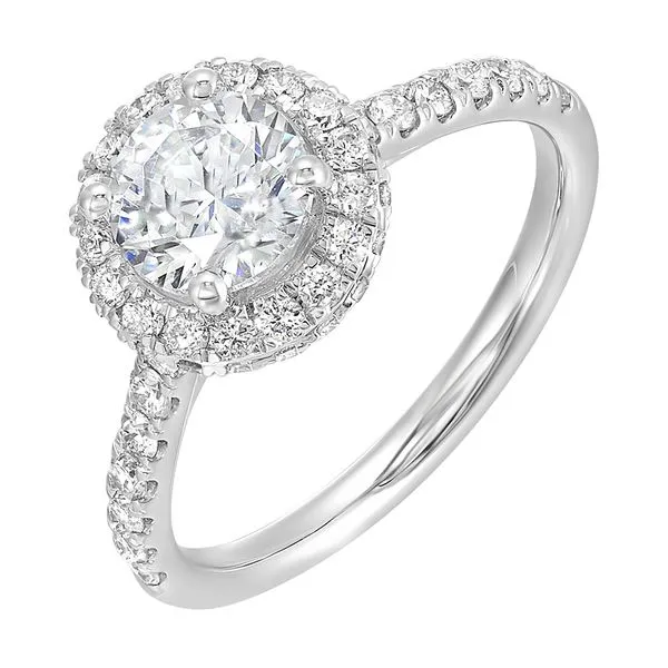 14Kt White Semi Mount 5/8Ctw For 1Ctw Round Center Valentine's Fine Jewelry Dallas, PA