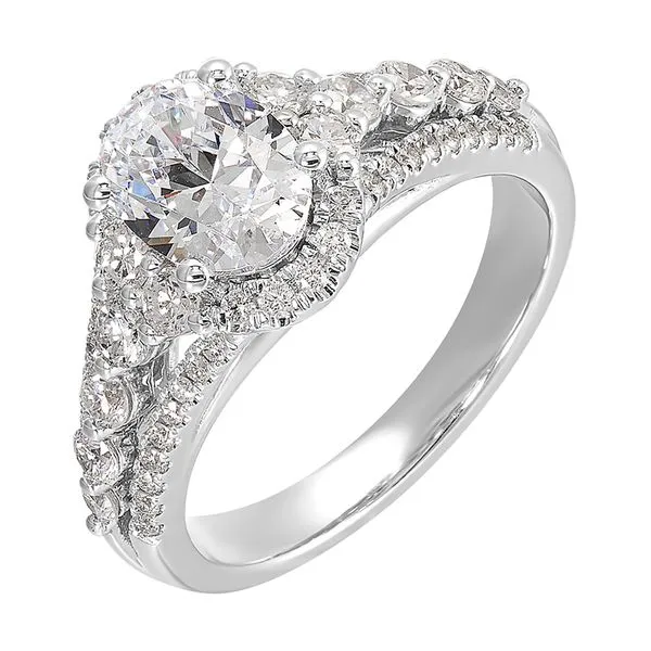 14Kt White Semi Mount 3/4Ctw For 1Ctw Oval Center Rasmussen Jewelers Spanish Fork, UT