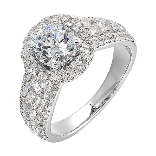 14Kt White Semi Mount 1 1/3Ctw For 1Ctw Round Center SIERRA MOON Auburn, CA