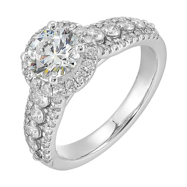 14Kt White Semi Mount 3/4Ctw For 1 1/2Ctw Round Center Rasmussen Jewelers Spanish Fork, UT