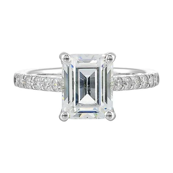 14Kt White Semi Mount 1/2Ctw For 3Ctw Emerald Cut Center Image 2 Rasmussen Jewelers Spanish Fork, UT