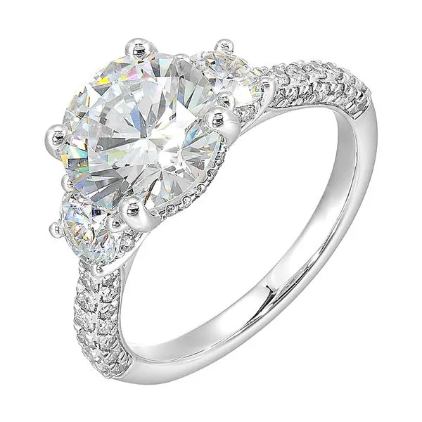 14Kt White Semi Mount 1 1/5Ctw For 3Ctw Round Center Pfaff Jewelers Grandville, MI