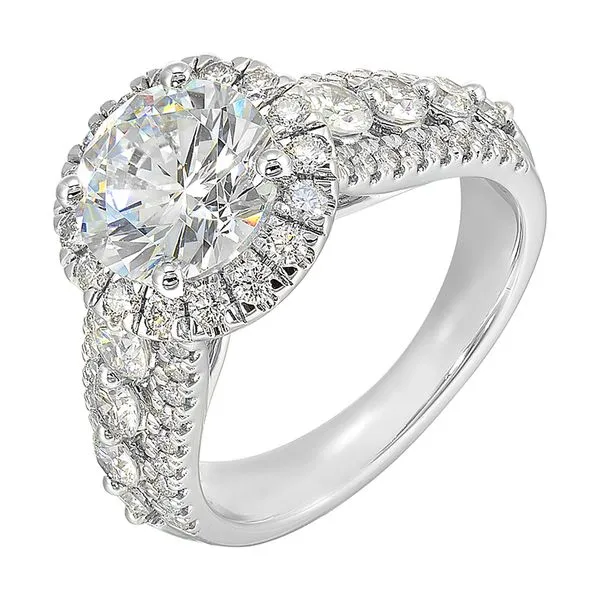 14Kt White Semi Mount 1 1/4Ctw For 2Ctw Round Center SIERRA MOON Auburn, CA