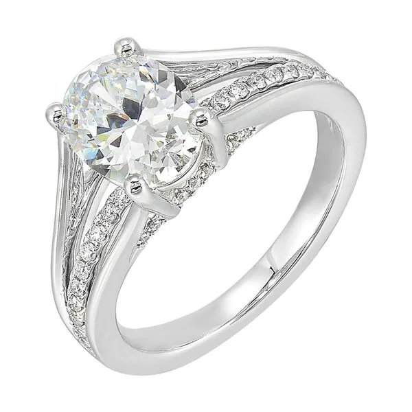 14Kt White Semi Mount 1/7Ctw For 2Ctw Oval Center Rasmussen Jewelers Spanish Fork, UT