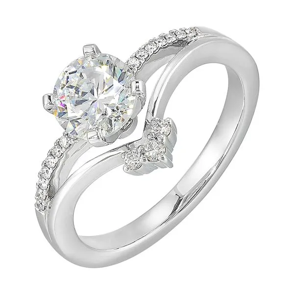 14Kt White Semi Mount 1/10Ctw For 1Ctw Round Center Pfaff Jewelers Grandville, MI
