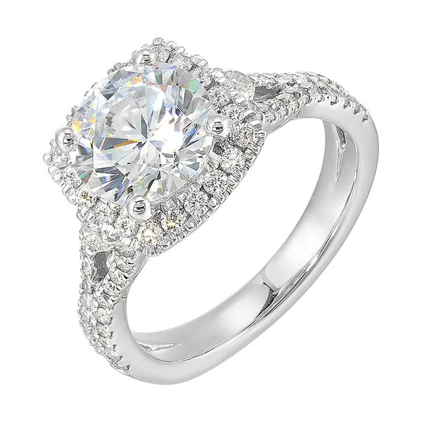 14Kt White Semi Mount 5/8Ctw For 2Ctw Round Center Rasmussen Jewelers Spanish Fork, UT