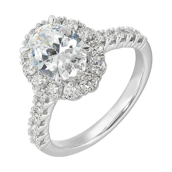 14Kt White Semi Mount 7/8Ctw For 1 1/2Ctw Oval Center Pfaff Jewelers Grandville, MI