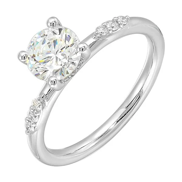 14Kt White Semi Mount 1/8Ctw For 1Ctw Round Center Rasmussen Jewelers Spanish Fork, UT