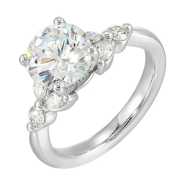 14Kt White Semi Mount 1/2Ctw For 2Ctw Round Center Woelk's House of Diamonds Russell, KS