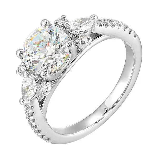 14Kt White Semi Mount 1/2Ctw For 1 1/2Ctw Round Center
 Rasmussen Jewelers Spanish Fork, UT