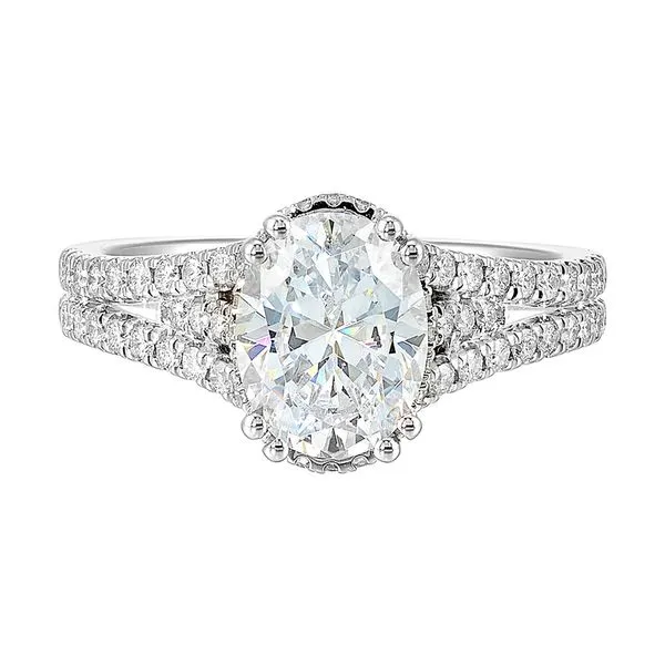 14Kt White Semi Mount 1/2Ctw For 2Ctw Oval Center Image 2 Pfaff Jewelers Grandville, MI