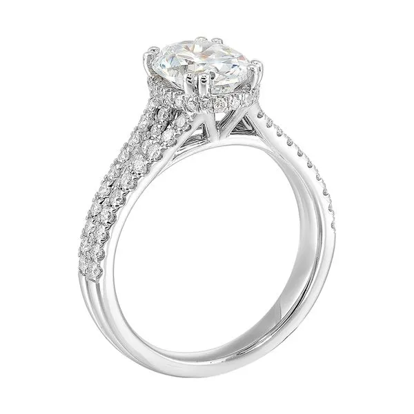 14Kt White Semi Mount 1/2Ctw For 2Ctw Oval Center Image 3 Valentine's Fine Jewelry Dallas, PA