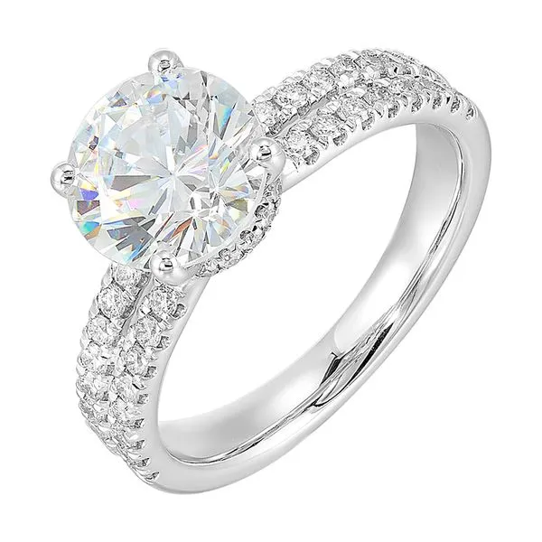 14Kt White Semi Mount 1/2Ctw For 2Ctw Round Center Pfaff Jewelers Grandville, MI