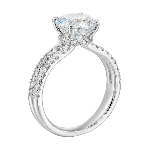 14Kt White Semi Mount 1/2Ctw For 2Ctw Round Center Image 3 Arlene's Fine Jewelry Vidalia, GA