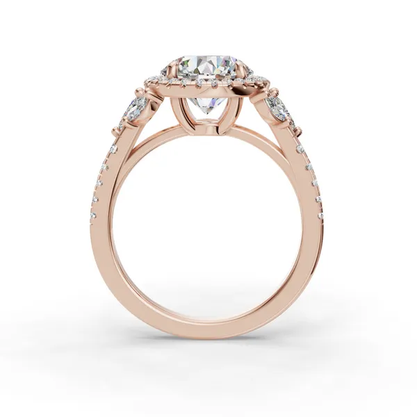 14K Rose Gold Round Engagement Ring Setting Image 2 SVS Fine Jewelry Oceanside, NY