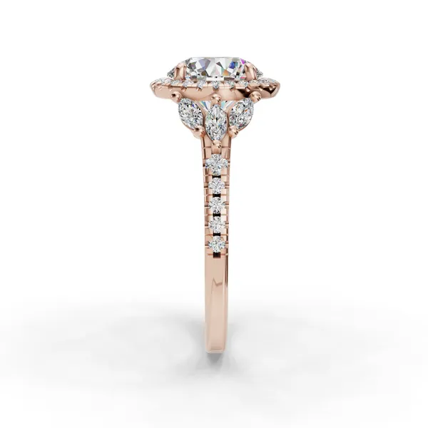 14K Rose Gold Round Engagement Ring Setting Image 3 SVS Fine Jewelry Oceanside, NY