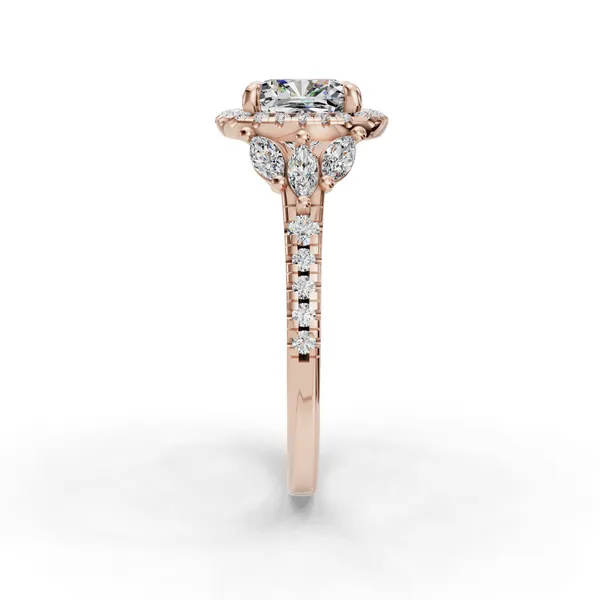 14K Rose Gold Cushion Engagement Ring Setting Image 3 SVS Fine Jewelry Oceanside, NY