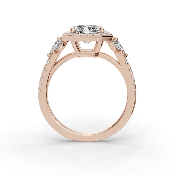 14K Rose Gold Radiant Engagement Ring Setting Image 2 SVS Fine Jewelry Oceanside, NY