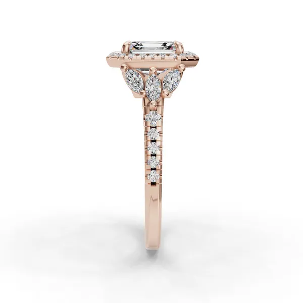 14K Rose Gold Asscher Engagement Ring Setting Image 3 SVS Fine Jewelry Oceanside, NY