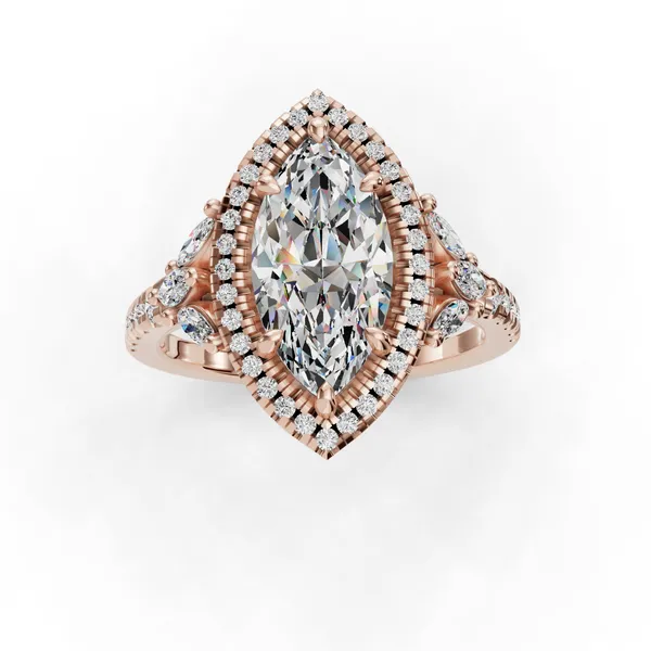 14K Rose Gold Marquise Engagement Ring Setting Image 4 SVS Fine Jewelry Oceanside, NY