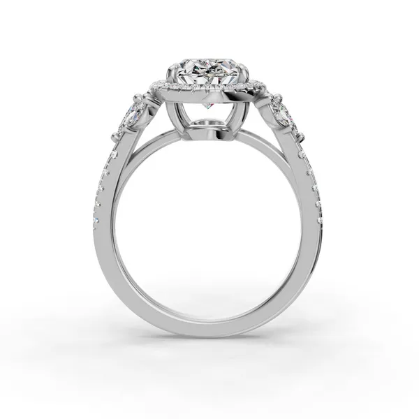 14K White Gold Oval Engagement Ring Setting Image 2 SVS Fine Jewelry Oceanside, NY