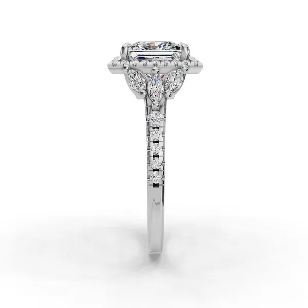 14K White Gold Princess Engagement Ring Setting Image 3 SVS Fine Jewelry Oceanside, NY