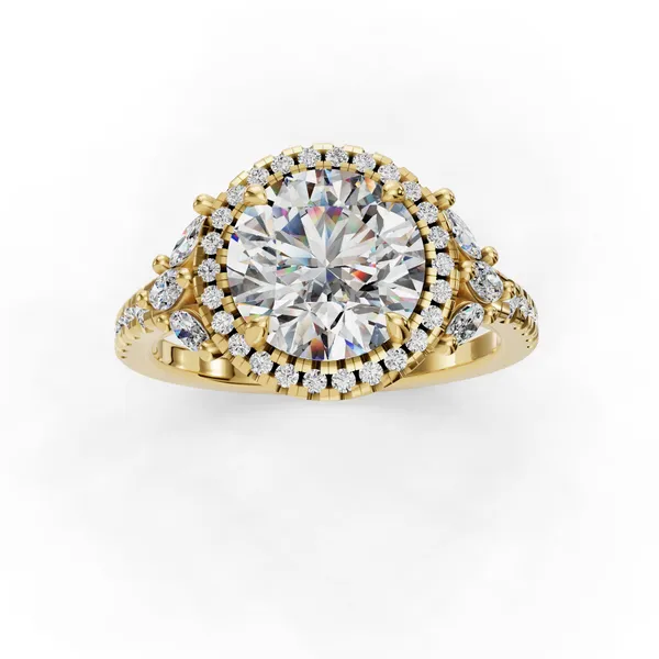 14K Yellow Gold Round Engagement Ring Setting Image 4 SVS Fine Jewelry Oceanside, NY