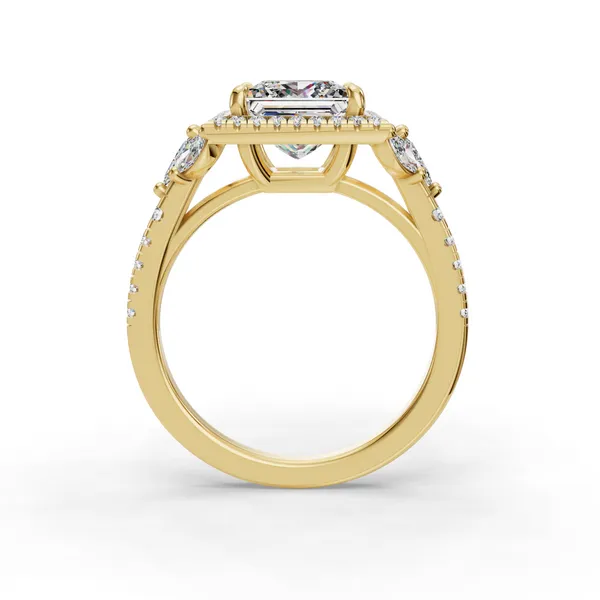 14K Yellow Gold Princess Engagement Ring Setting Image 2 SVS Fine Jewelry Oceanside, NY