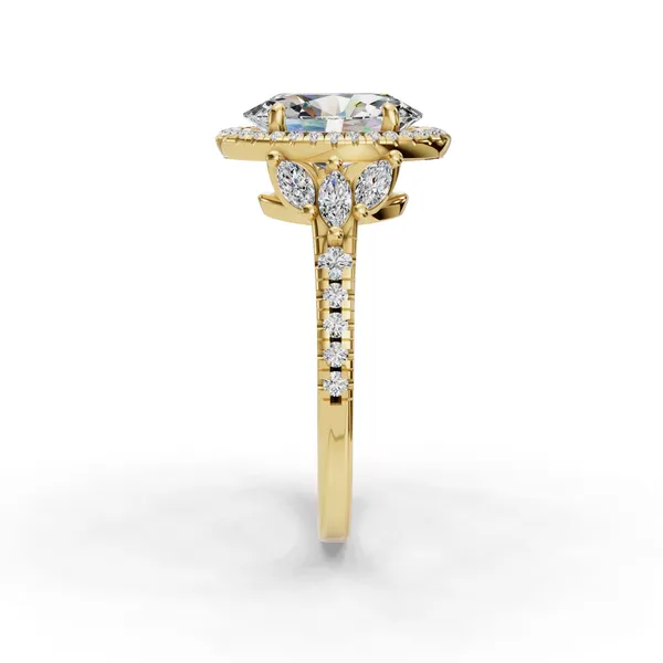 14K Yellow Gold Oval Engagement Ring Setting Image 3 SVS Fine Jewelry Oceanside, NY