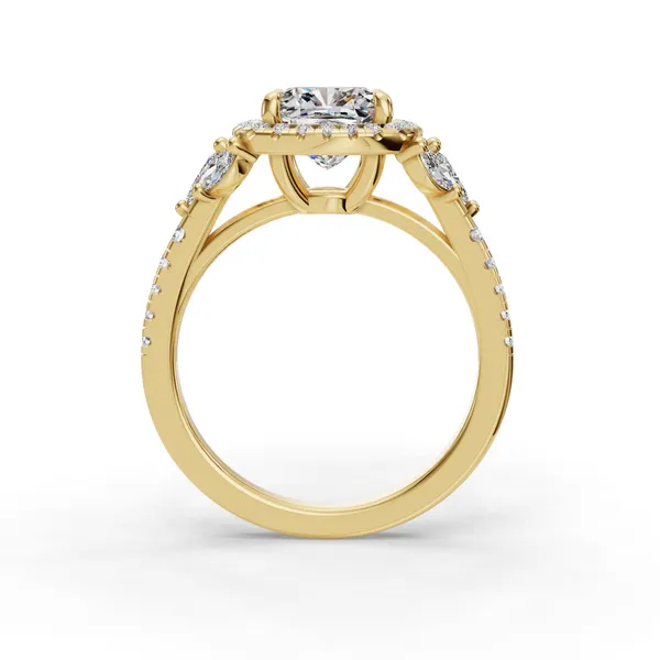 14K Yellow Gold Cushion Engagement Ring Setting Image 2 SVS Fine Jewelry Oceanside, NY