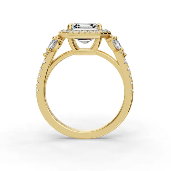 14K Yellow Gold Asscher Engagement Ring Setting Image 2 SVS Fine Jewelry Oceanside, NY