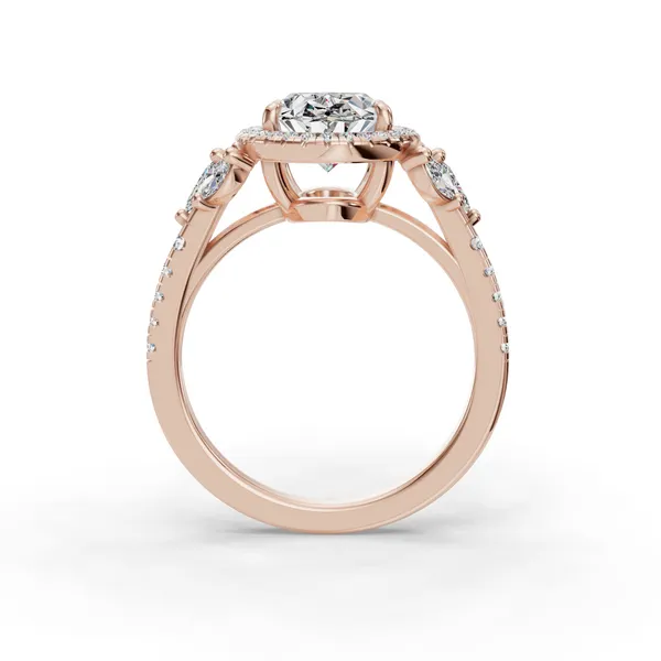 18K Rose Gold Oval Engagement Ring Setting Image 2 SVS Fine Jewelry Oceanside, NY