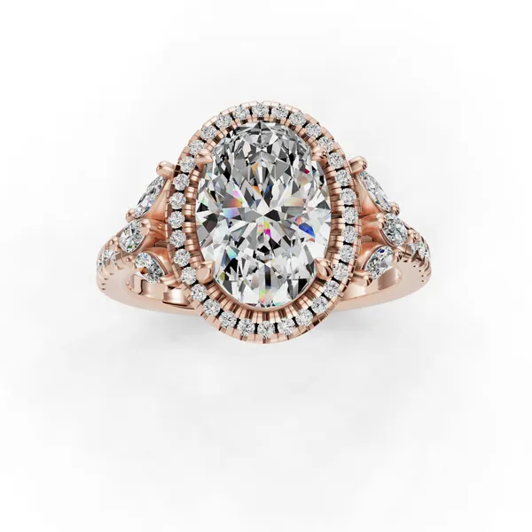 18K Rose Gold Oval Engagement Ring Setting Image 4 SVS Fine Jewelry Oceanside, NY